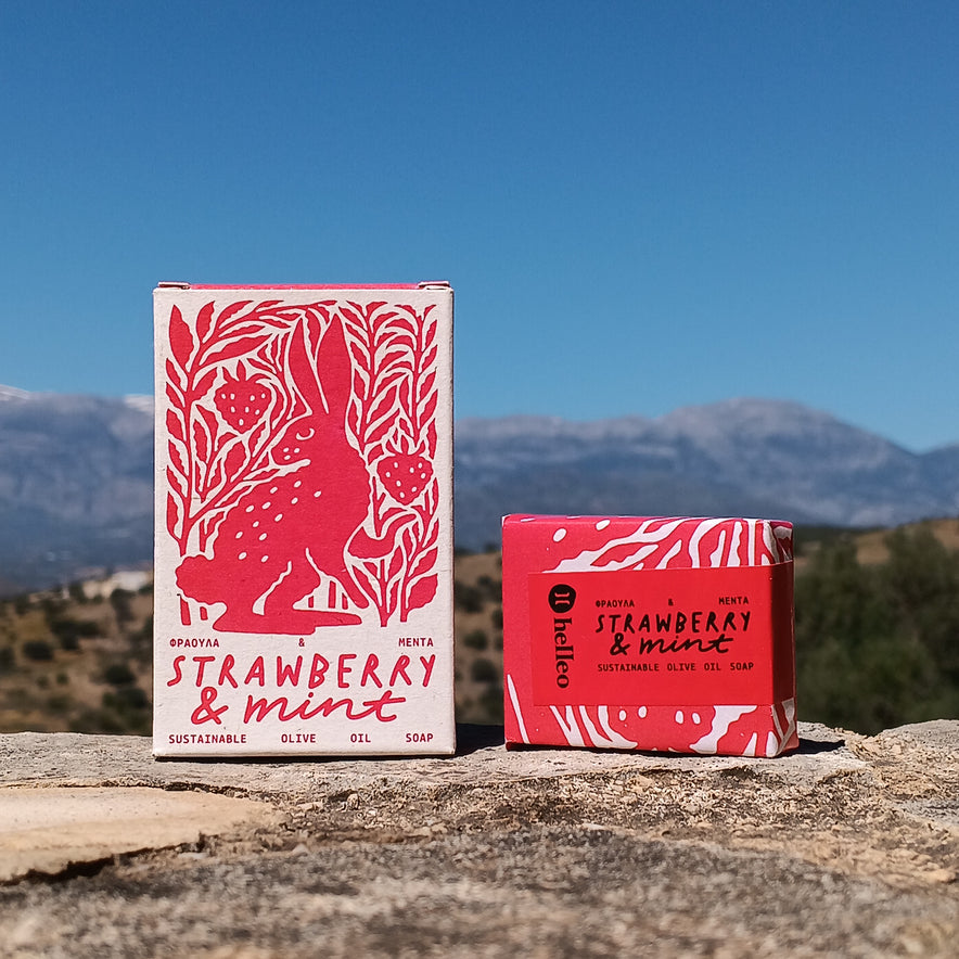 Image for "Strawberry &amp; Mint" Handmade Soap by Helleo